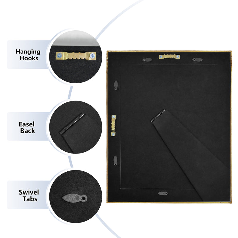 Vintage Picture Frames 8.5x11 Matted to 8x10 Image, Wall and Tabletop Picture Frames