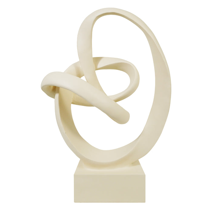 Beige Knot Sculptures, Modern Coffee Table Statues, Abstract Center Piece for Home Office Decor