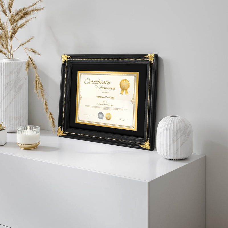 11 x 14 Frames with Mat for 8.5 x 11 Diploma Certificates Documents, Vintage Picture Frames