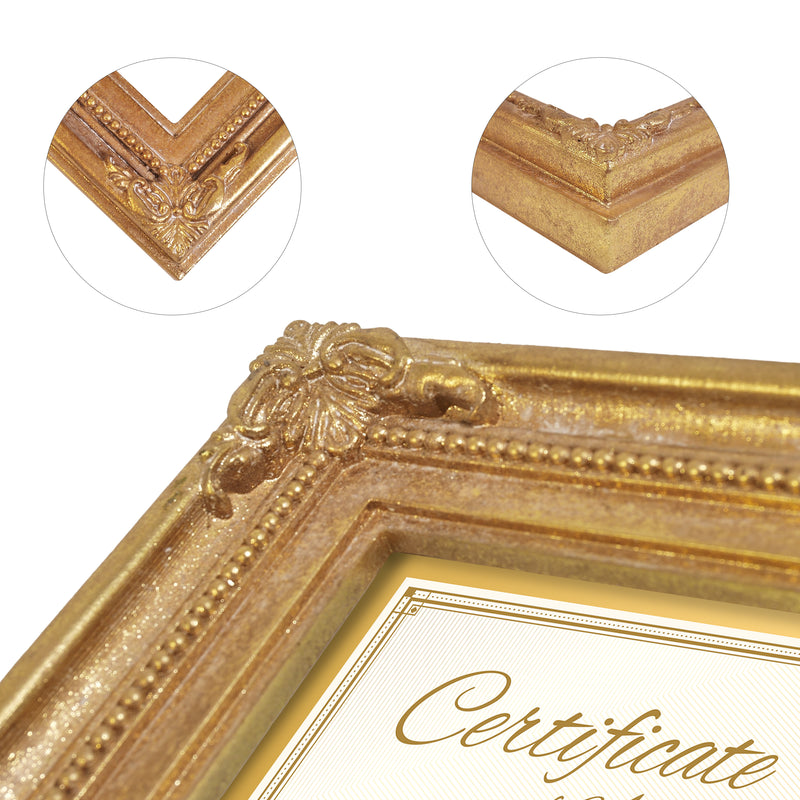 Picture Frames 8.5x11, Vintage Frame for Diploma Certificate Document 8 1/2 x 11, Set of 2