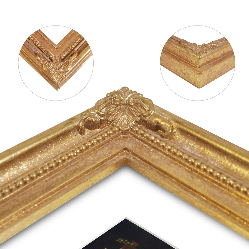 11x14 Picture Frame with Mat for 8 x 10 Image, Vintage Picture Frames for Wall and Tabletop