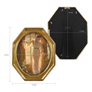 An antique-style octagon picture frame with a brushed gold finish.