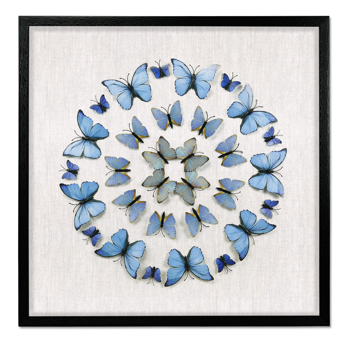 Morpho Butterflies Framed Wall Art Square Hand Crafted Wall Décor