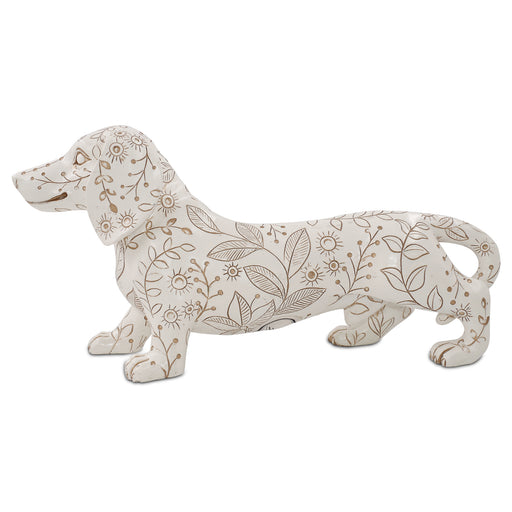 Dachshund statues are beautifully crafted in resin with charming details of paper-cutting style carving.Figurine