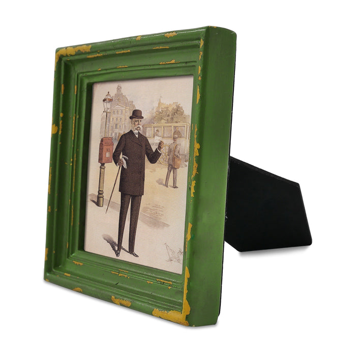 Distressed Green Picture Frame 4x4 Square Photo Frame Shabby Chic Style