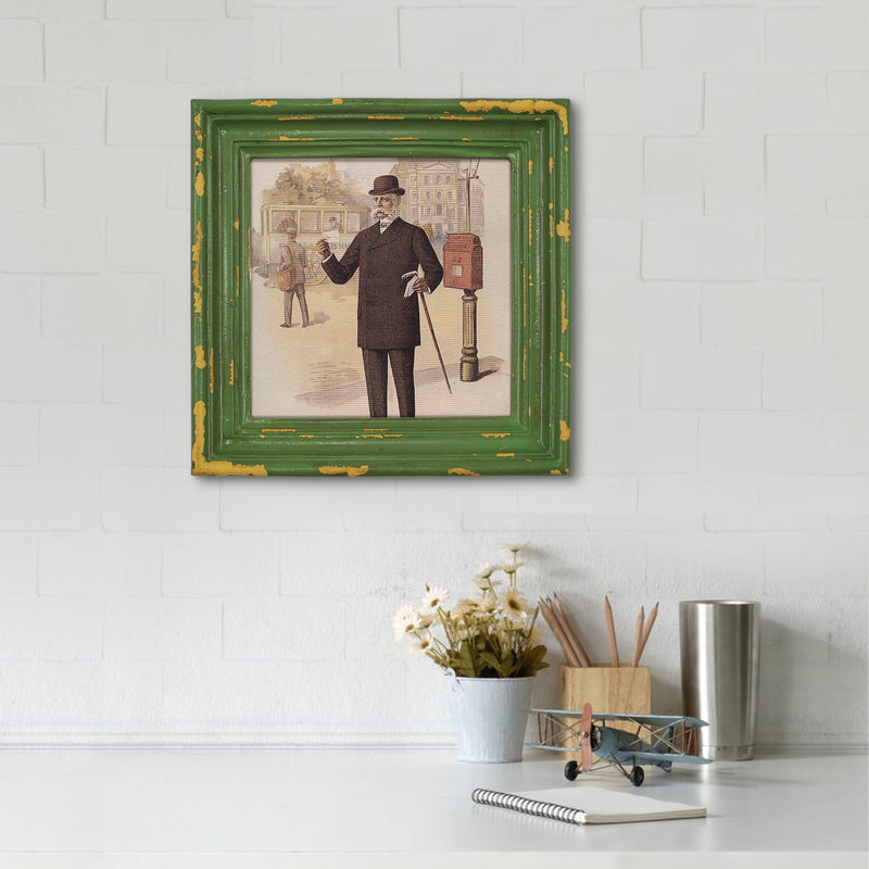 Distressed Green Picture Frame 4x4 Square Photo Frame Shabby Chic Style