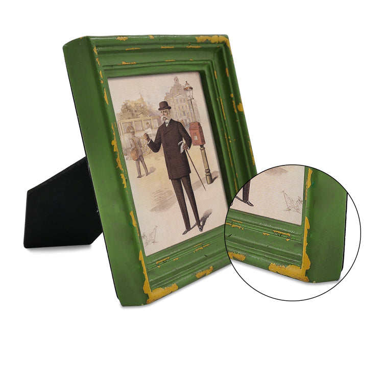 Distressed Green Picture Frame 4x4 Square Photo Frame Shabby Chic Style