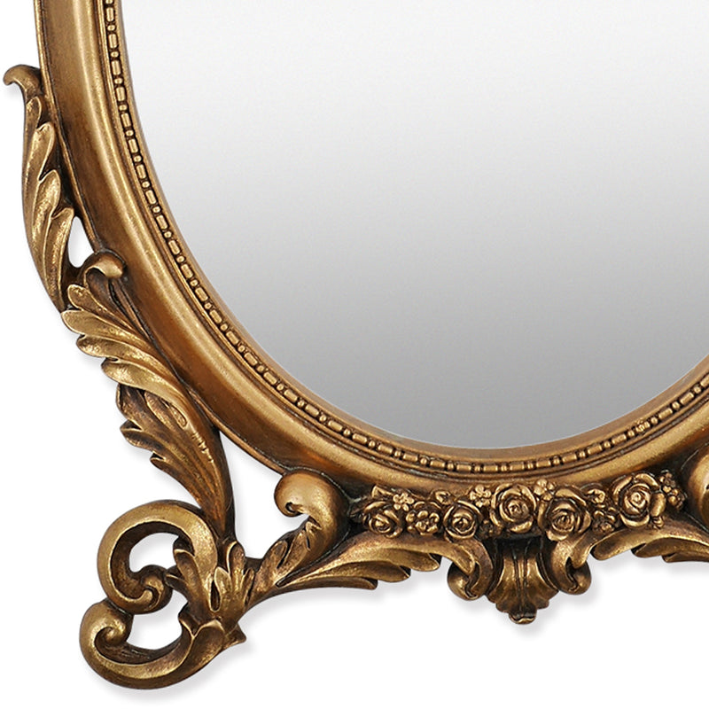 Gold Mirror with Cherub and Floral Ornaments for Wall, Baroque Style Home Decor