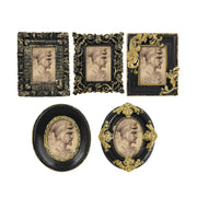 Black vintage mini picture frame for 1.5x2 inch photos for wall and tabletop display