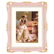An 11x14-inch picture frame with a mat for an 8x10-inch photo, featuring sculpted edges and decorative accents in a hand-painted antique style finish.