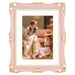 An 11x14-inch picture frame with a mat for an 8x10-inch photo, featuring sculpted edges and decorative accents in a hand-painted antique style finish.