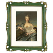An 11x14-inch picture frame with a mat for an 8x10-inch photo, featuring sculpted edges and decorative accents in a hand-painted antique style finish.