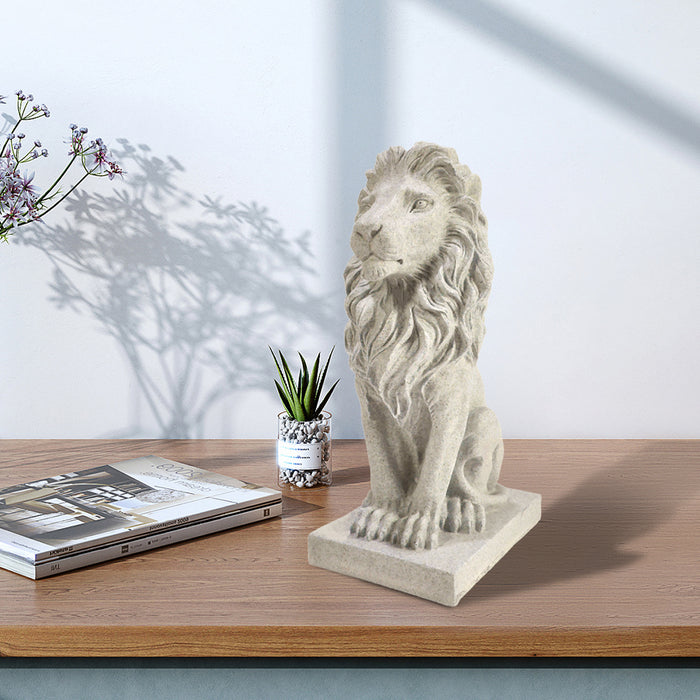 13'' Resin Lion Sculptures for Home Room Decor