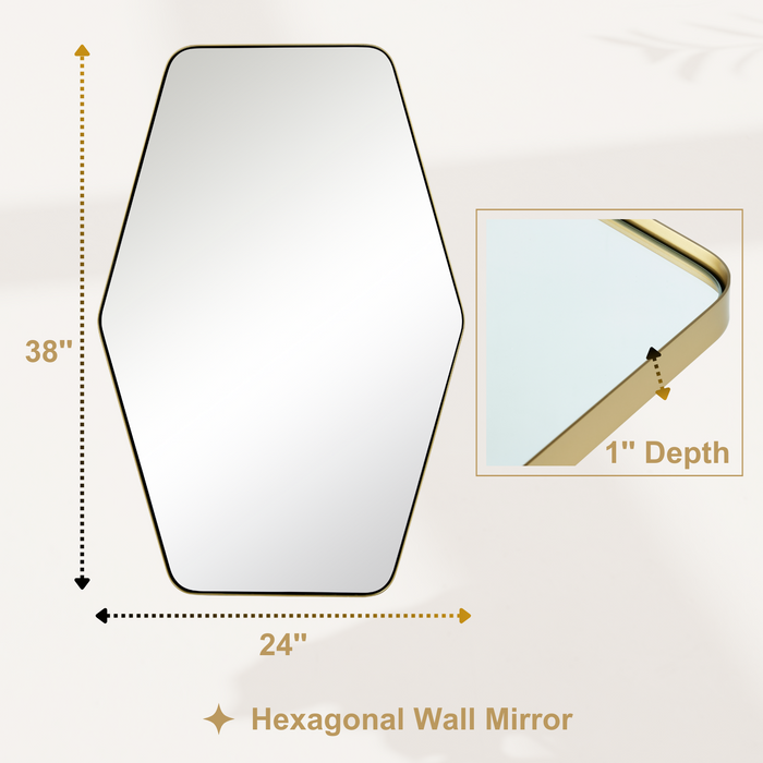 Bathroom Mirrors, Geometric Accent Wall Mirror for Entryways Living Dressing Room