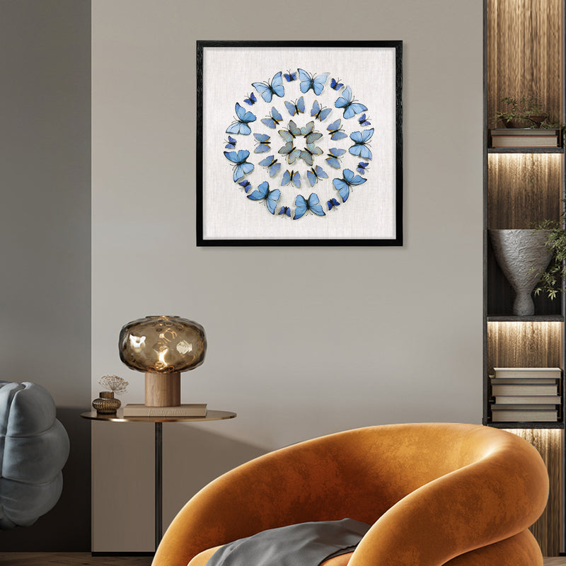 Morpho Butterflies Framed Wall Art Square Hand Crafted Wall Décor