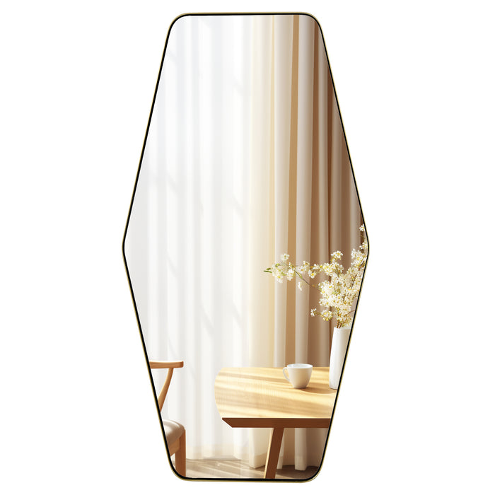 Bathroom Vanity Mirror, Hexagonal Wall Mirror for Living Room Entryway Dresser