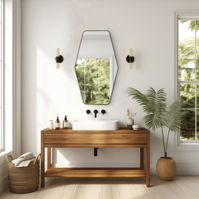 Bathroom Vanity Mirror, Hexagonal Wall Mirror for Living Room Entryway Dresser