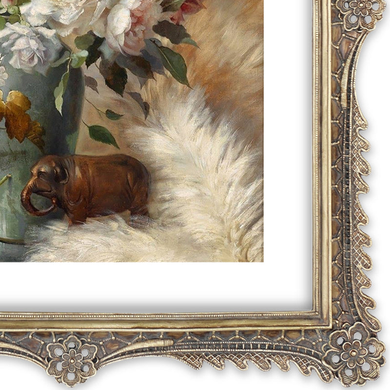 11x14 Picture Frame with Mat, Vintage Picture Frames 11x14 Matted to 8x10, Classic Gold Frame with Carved Ornate Floral Lattice Patterns