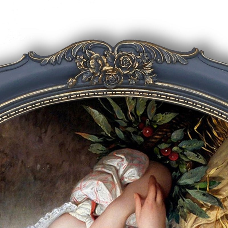 Oval Picture Frames with Roses Carvings, Wall and Tabletop Photo Frame, Vintage Victorian Home Decor