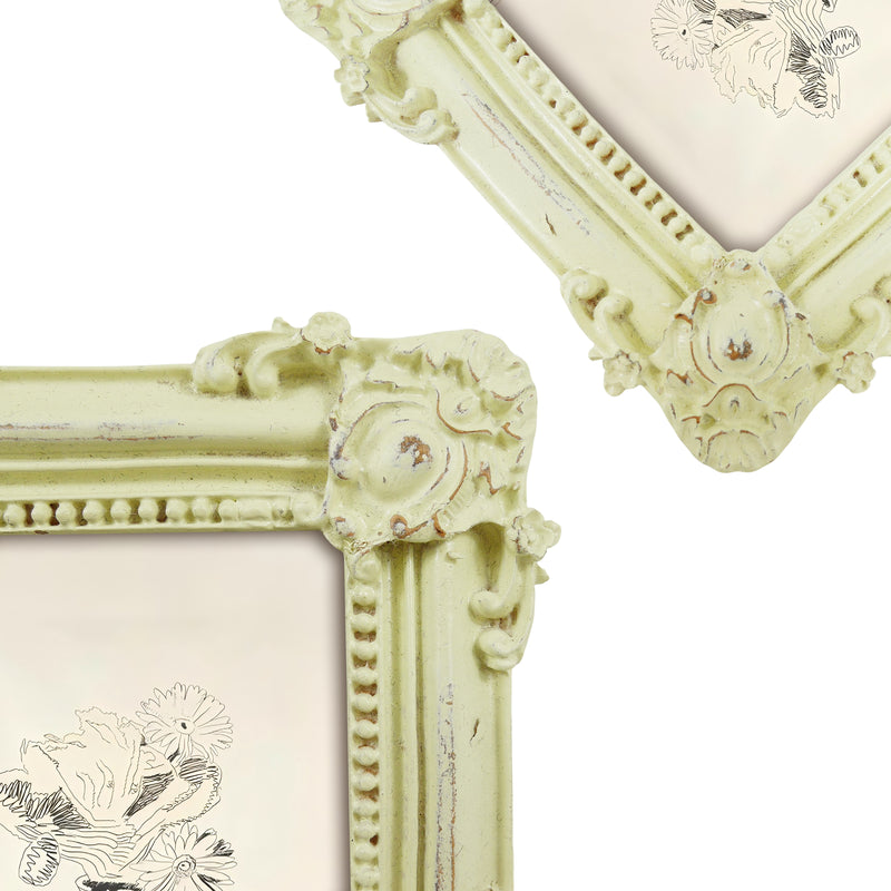 Rustic Picture Frame for 3x3 Image, Off White Square Frame for Tabletop or Wall Display, Small Photo Frame