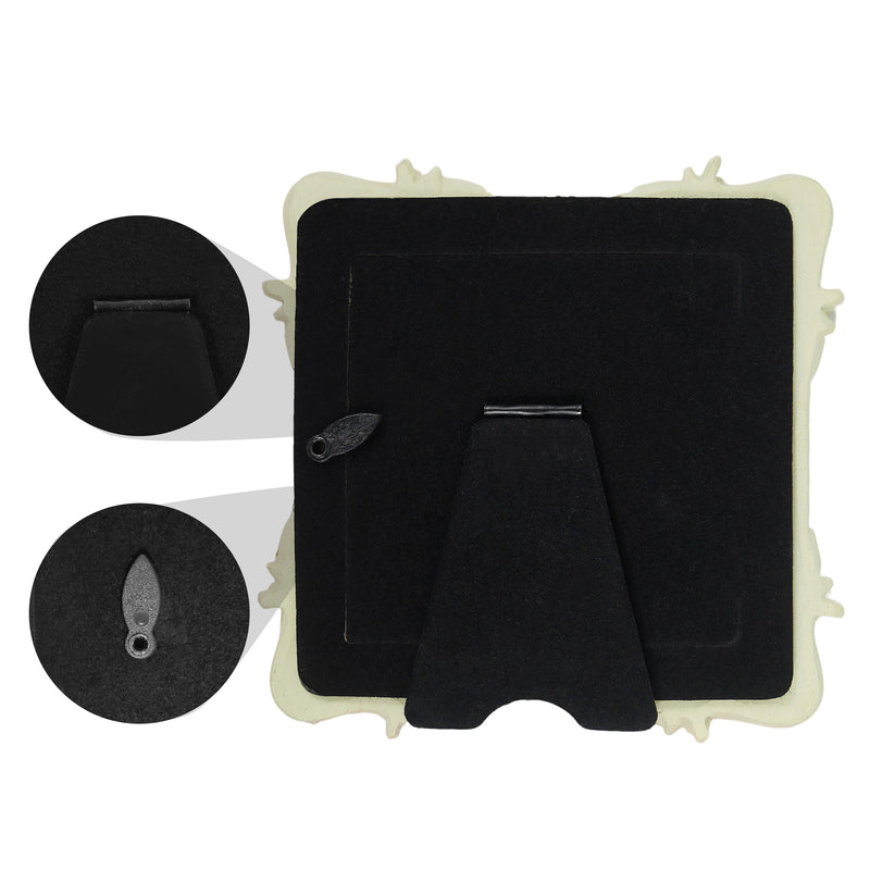 Rustic Picture Frame for 3x3 Image, Off White Square Frame for Tabletop or Wall Display, Small Photo Frame