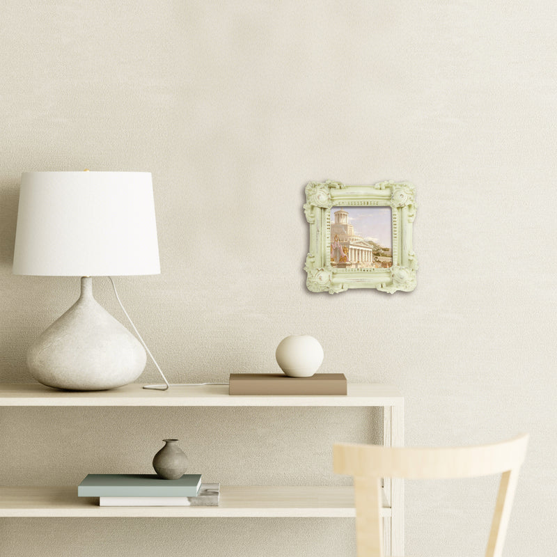 Rustic Picture Frame for 3x3 Image, Off White Square Frame for Tabletop or Wall Display, Small Photo Frame