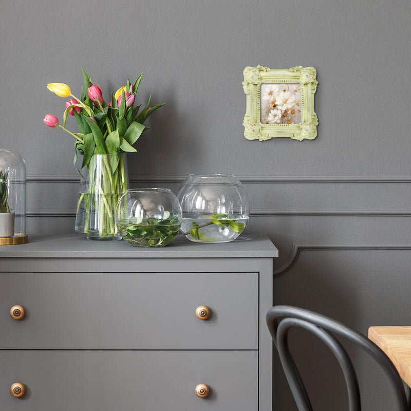 Rustic Picture Frame for 3x3 Image, Off White Square Frame for Tabletop or Wall Display, Small Photo Frame