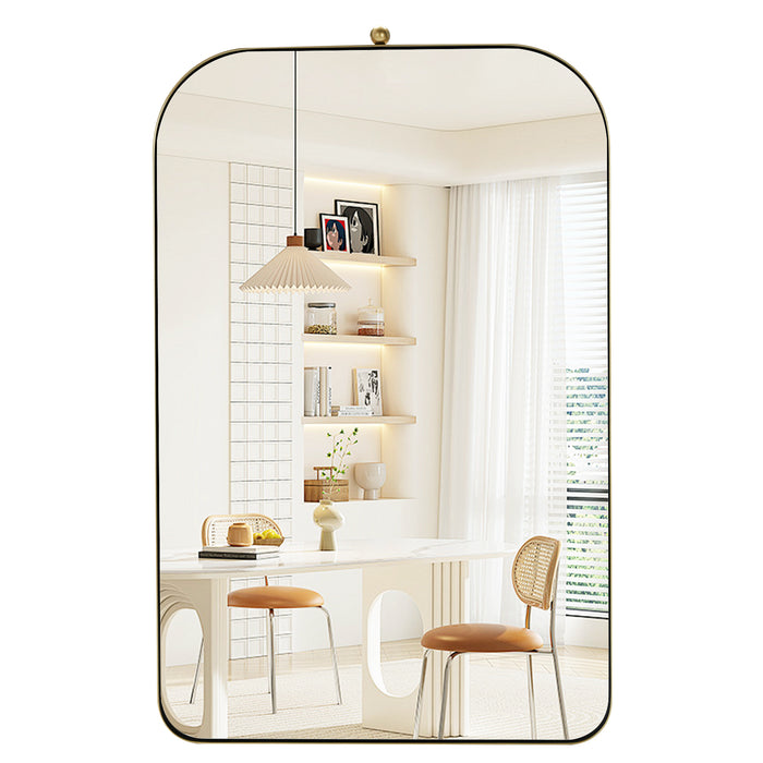 Gold Arch Mirror for Bathroom Vanity, 21x33 inch Wall Mirror for Living Room Entryway