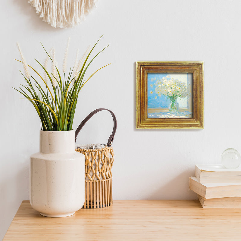 Hand Painted Gold Picture Frames 4x4 for Wall and Table Display