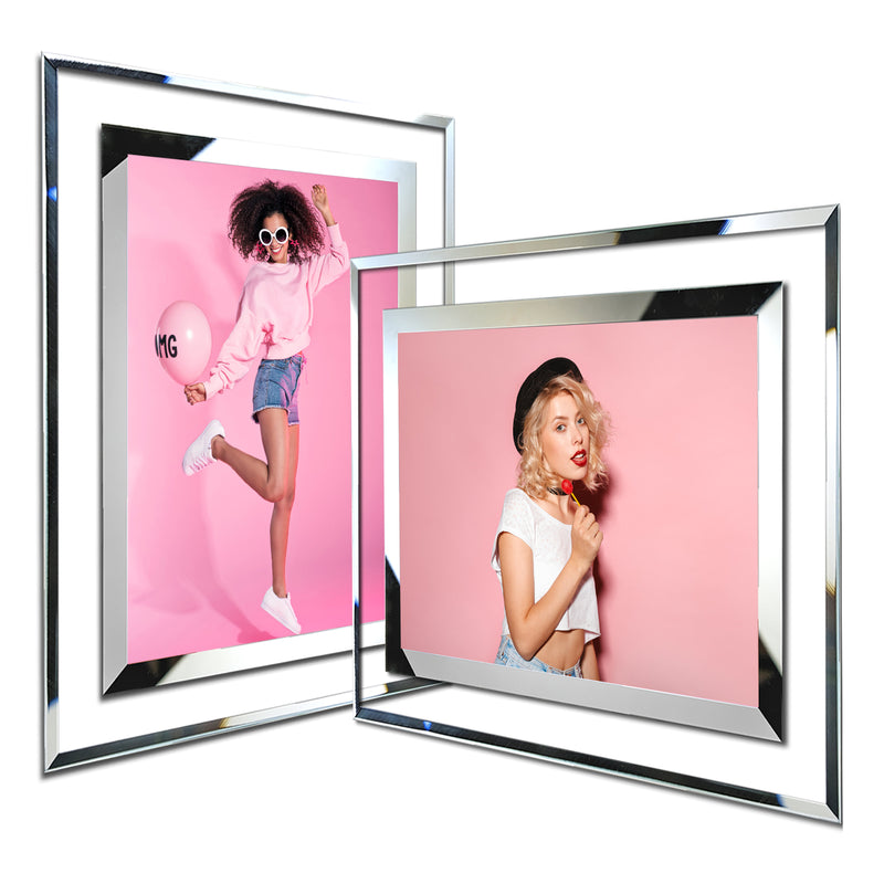 Clear Picture Frames with Silver Borders, 4x6 Modern Frames