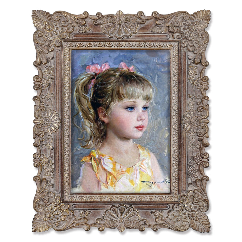 Picture Frame w/ Seashell & Floral Carvings Edging, Vintage Inspired Home Decor