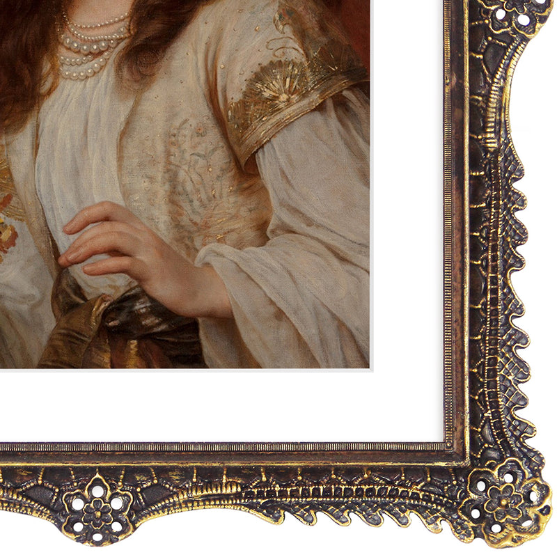 11x14 Picture Frame with Mat, Vintage Picture Frames 11x14 Matted to 8x10, Antique Gold Frame with Carved Ornate Floral Lattice Patterns