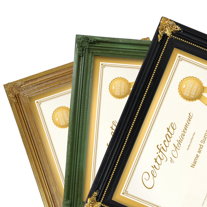 Picture Frames 8.5x11, Vintage Frame for Diploma Certificate Document 8 1/2 x 11, Set of 2