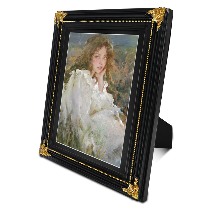 Vintage Picture Frames 8.5x11 Matted to 8x10 Image, Wall and Tabletop Picture Frames