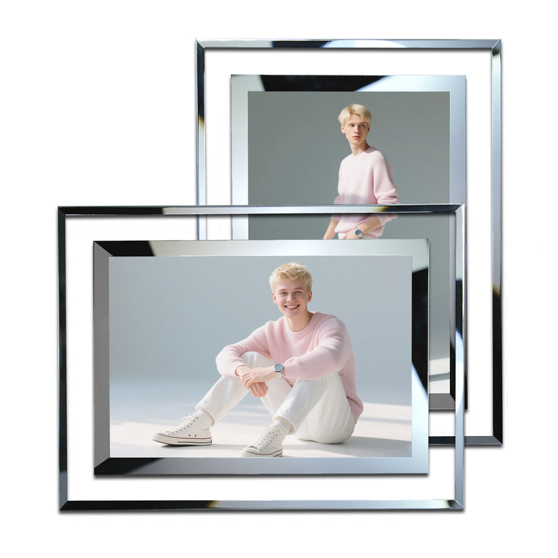 Clear Picture Frames with Silver Borders, 5x7 Picture Frame