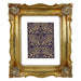 Antique bronze picture frame with a white mat, displayed with a picture of a vintage drawing.