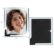 8x10 picture frame clear with silver borders for wall and tabletop
