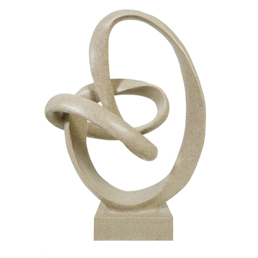Beige abstract sculpture on a white background