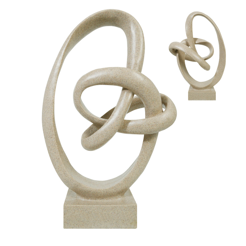 Beige abstract sculpture on a white background
