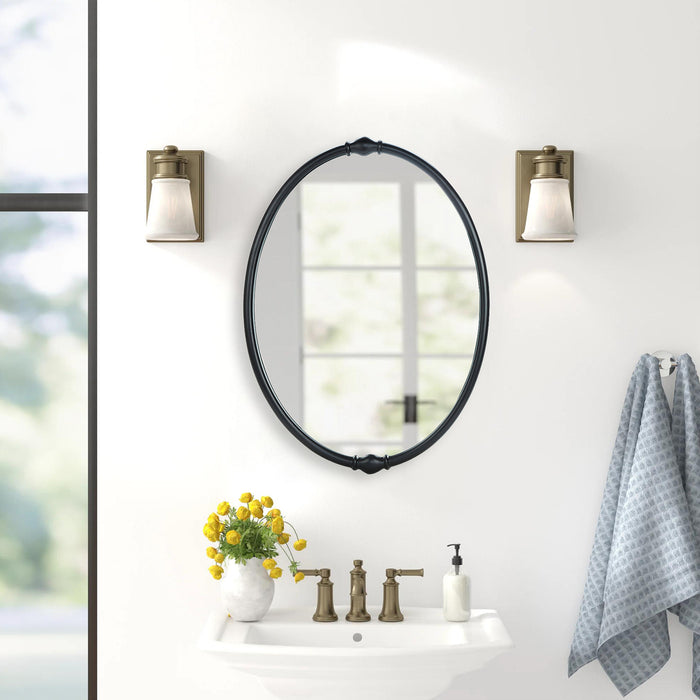 Oval Bathroom Mirror 24x32 inch, Traditional Accent Mirrors for Living Dressing Room Hallways