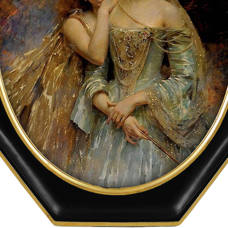Octagon Picture Frame with Oval Opening for Gallery Wall and Tabletop Display, Vintage Home Decor