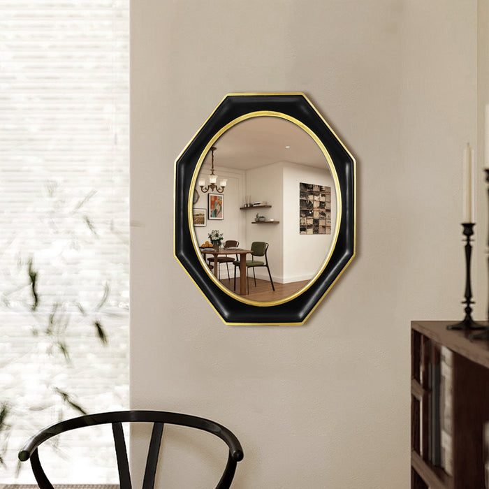 Antique Style Octagon Frame Mirror for Wall and Tabletop - 13.5x16.5 Inches