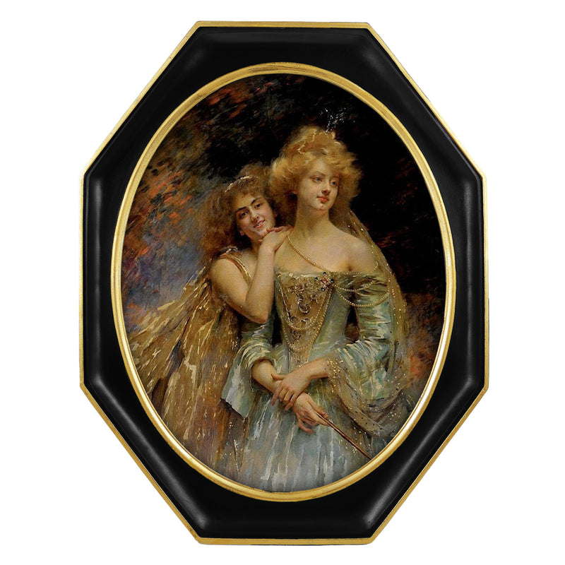 Octagon Picture Frame with Oval Opening for Gallery Wall and Tabletop Display, Vintage Home Decor