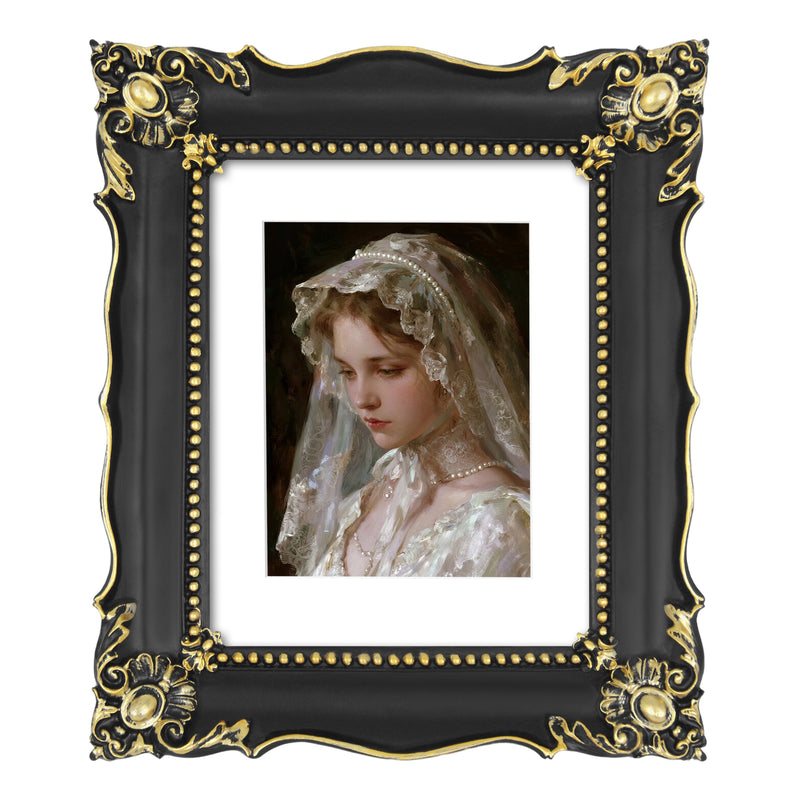 8x10 Picture Frame with Mat for 5x7, Vintage Inspired Wall and Tabletop Photo Frames, Baroque Style Home Decor