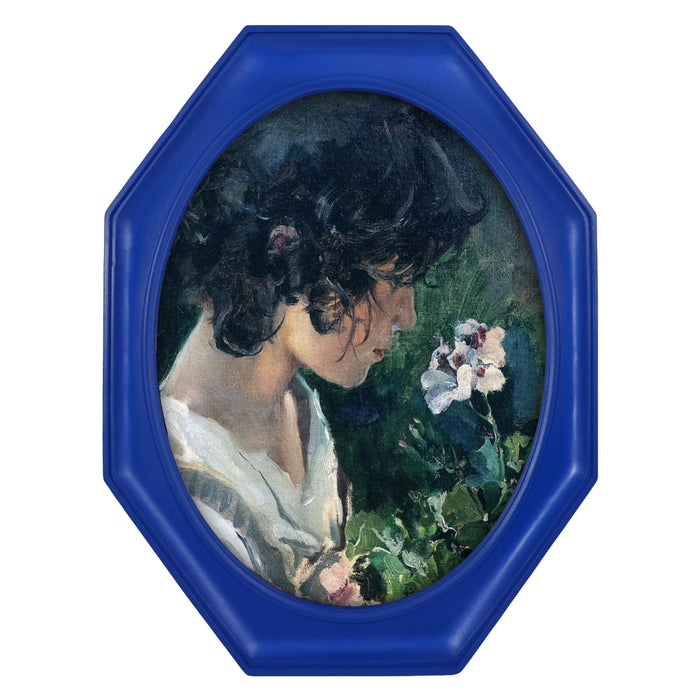 Octagon Picture Frame with Bold Blue Finish for Wall and Tabletop, Fancy Frames