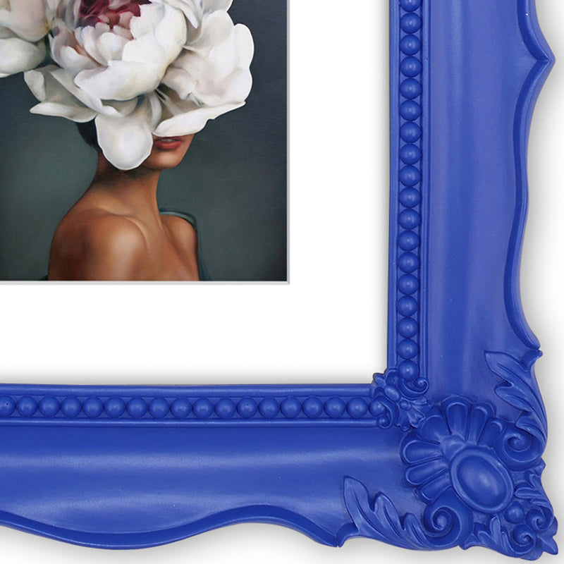 8x10 Baroque Vintage Picture Frame with Mat for 5x7 Photo, Ornate Floral Carved Border, Wall and Tabletop