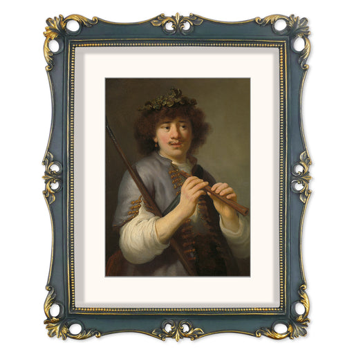 An 11x14-inch picture frame with a mat for an 8x10-inch photo, featuring sculpted edges and decorative accents in a hand-painted antique style finish.