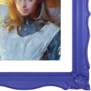 Klein Blue 11x14 vintage-inspired picture frame with white mat for 8x10 photos for wall and tabletop display