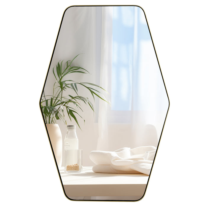 Bathroom Vanity Mirror, Hexagonal Wall Mirror for Living Room Entryway Dresser