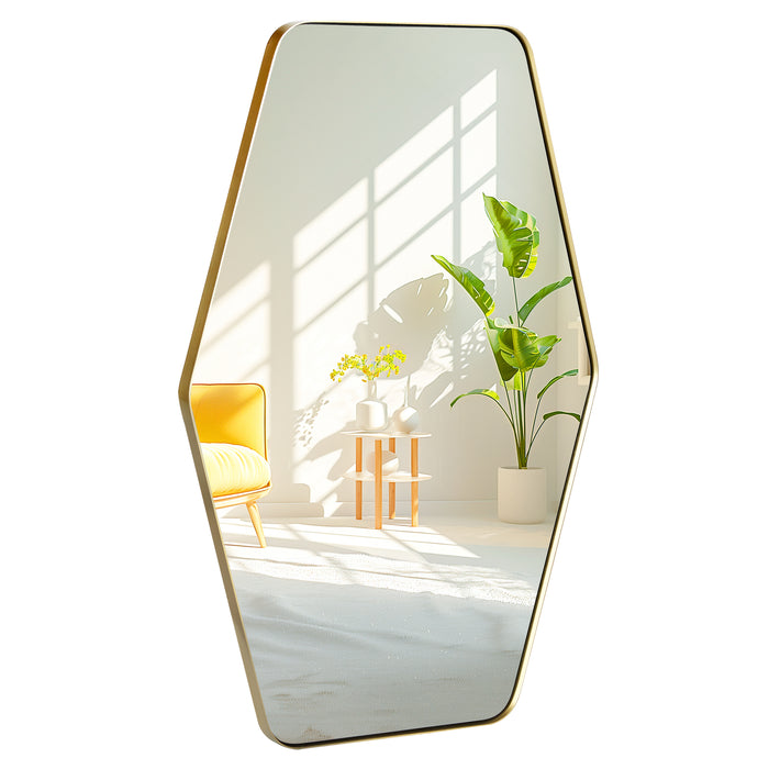 Bathroom Vanity Mirror, Hexagonal Wall Mirror for Living Room Entryway Dresser